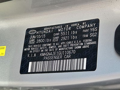 2016 Hyundai Genesis 3.8L