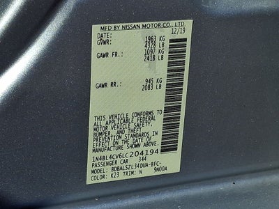 2020 Nissan Altima 2.5 SR
