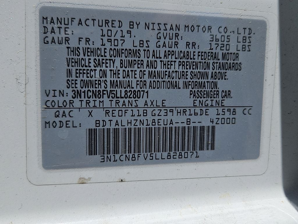 2020 Nissan Versa SR Xtronic CVT