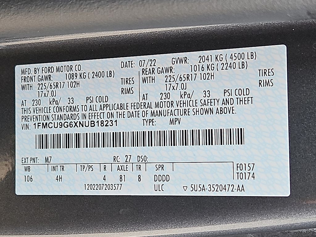 2022 Ford Escape SE