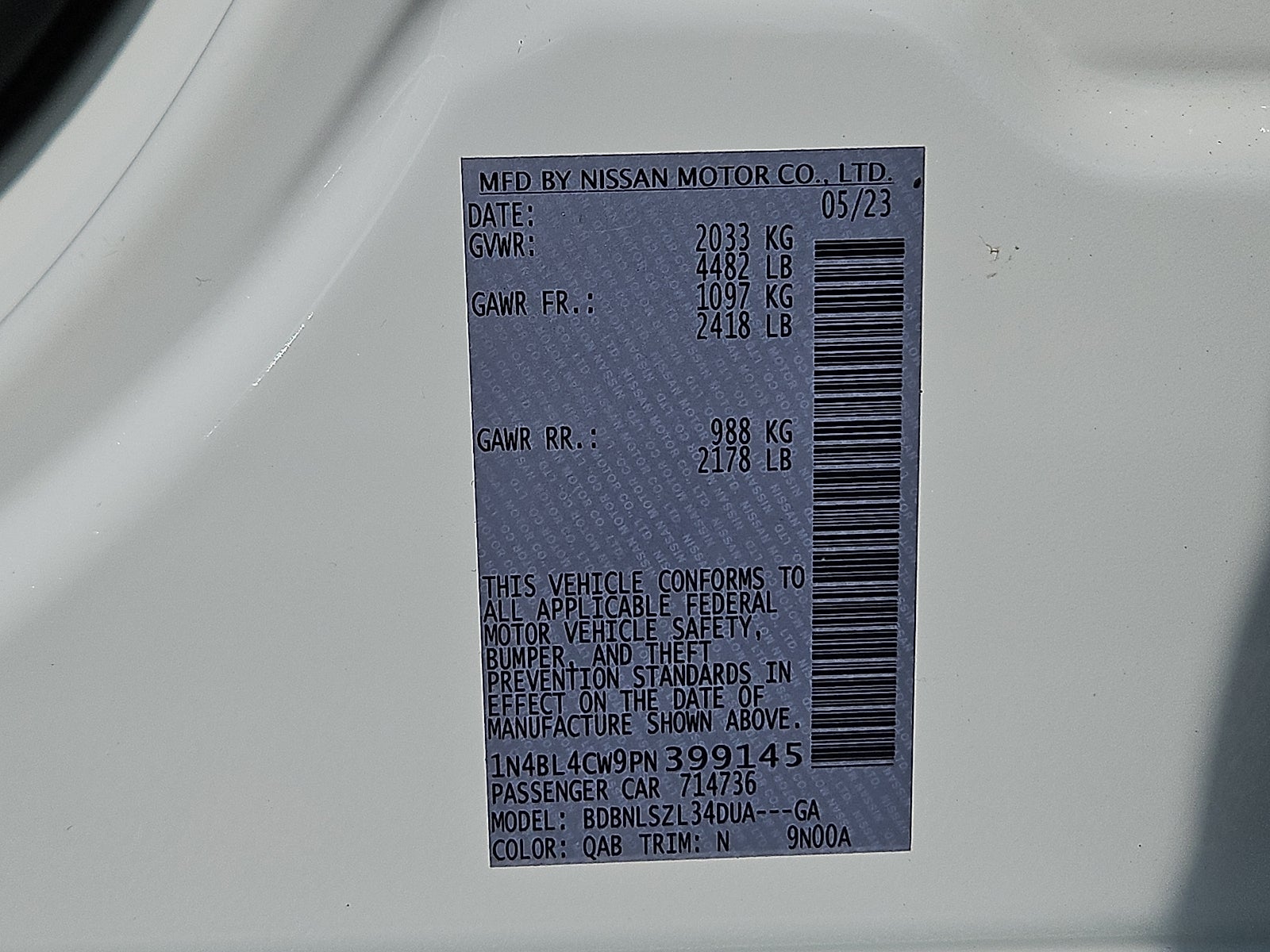 2023 Nissan Altima 2.5 SR