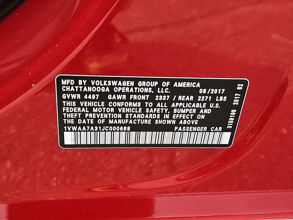 2018 Volkswagen Passat 2.0T S