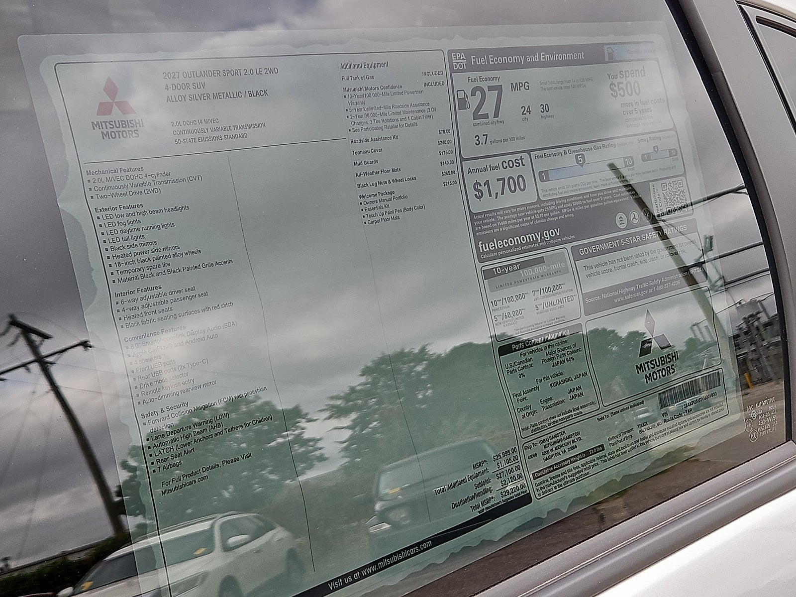 2027 Mitsubishi Outlander Sport S