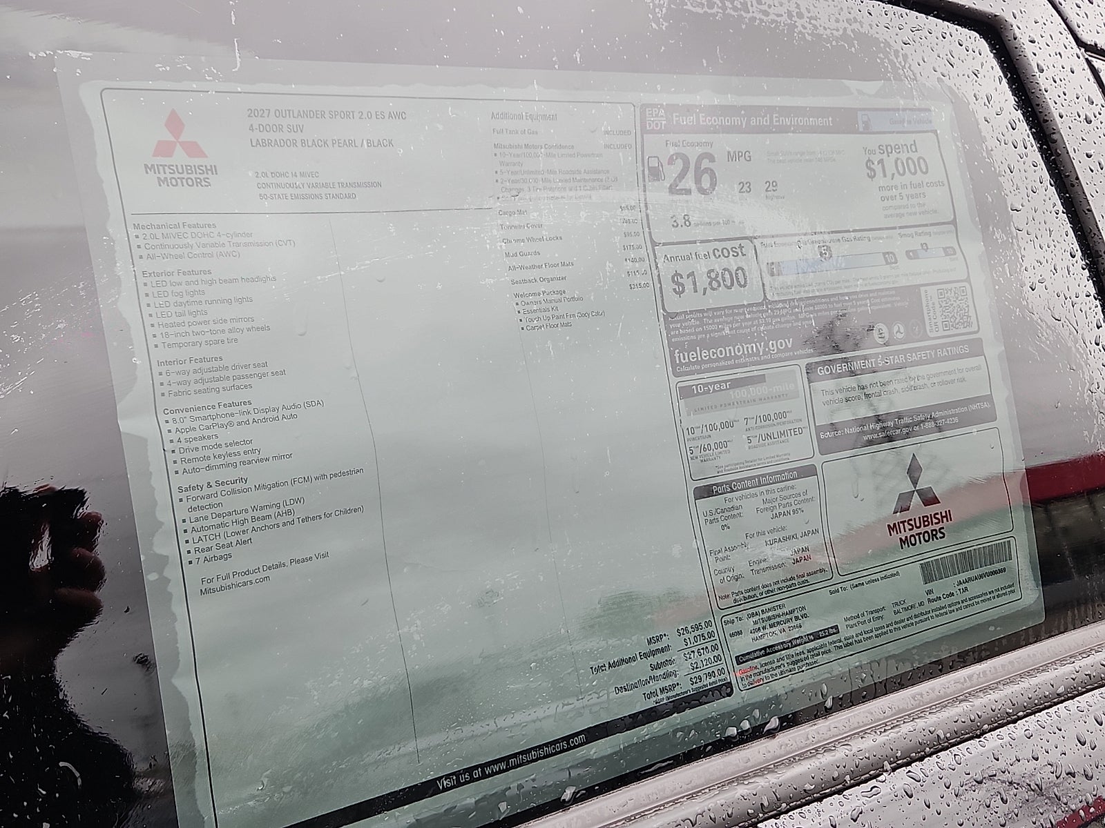 2027 Mitsubishi Outlander Sport ES