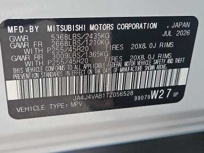 2026 Mitsubishi Outlander SE