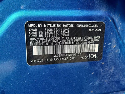 2022 Mitsubishi Mirage G4 ES